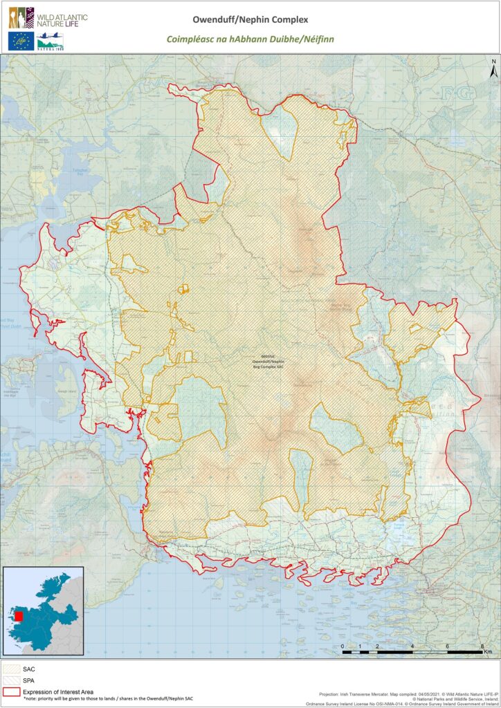 Owenduff / Nephin Complex Area Map