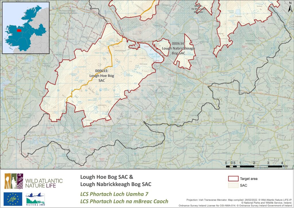 Lough Hoe Bog and Nabrickkeagh Area Map