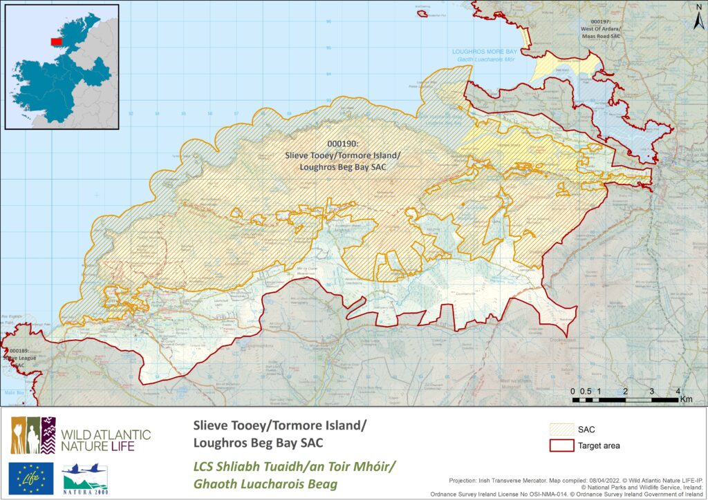 Slieve Tooey, Tormore Island and Loughros Beg Bay Area Map