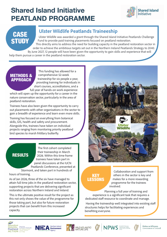SIIPP Case Study Ulster Wildlife Peatlands Traineeship